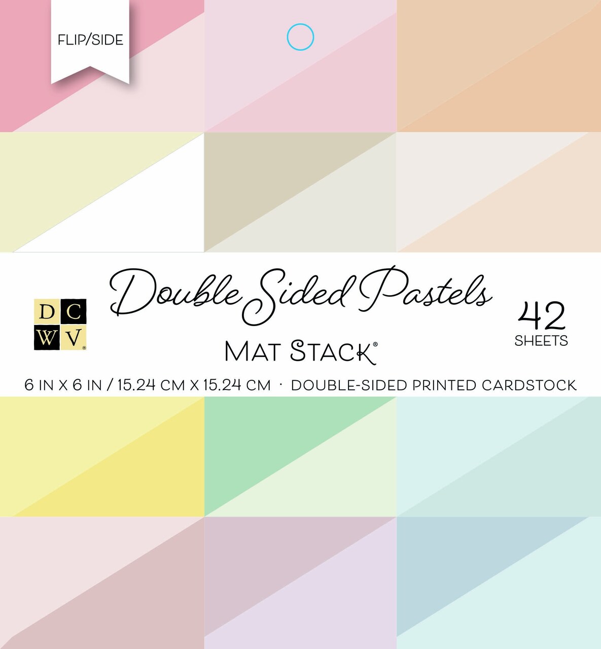 DCWV Double-Sided Cardstock Stack 6"X6" 42/Pkg-Flip/Slide Pastels Solid